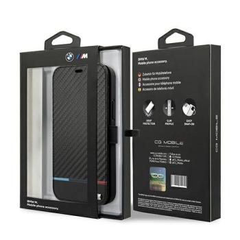 BMW Etui Luxus Book Case M Collection Carbon Stripe iPhone 13 Pro Max schwarz